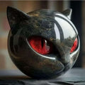 Black Cat Stone Figurine Resin Cat Head Healing Stone Marble Texture Cat Stone Keepsake Gift Home Office Desktop Decoration 2025