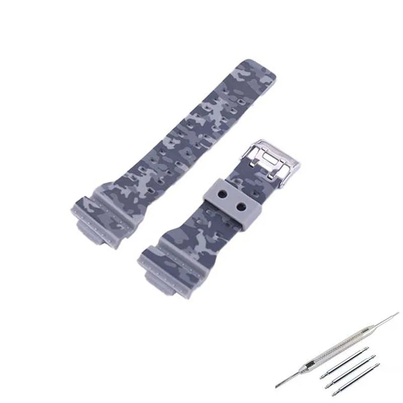 16mm Men's Camo Resin watch band Compatible for Casio GA-100/110/120/140 700 GD-100 GLS-100 GAX-100 watch strap rubber wristband