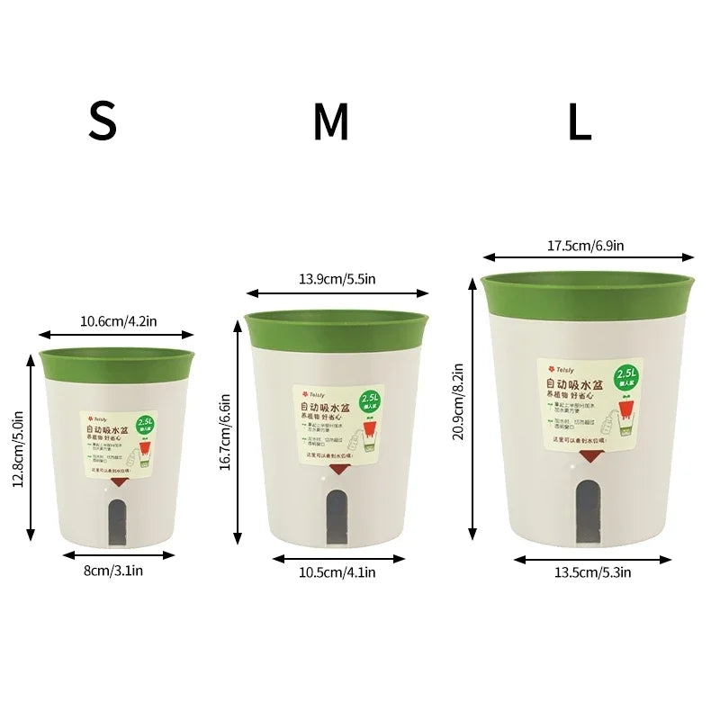 Double Layer Plant Pot Self Watering Pots for plants Hydroponics Flower Pot Plastic Lazy Automatic Water-Absorbing Plants Pot