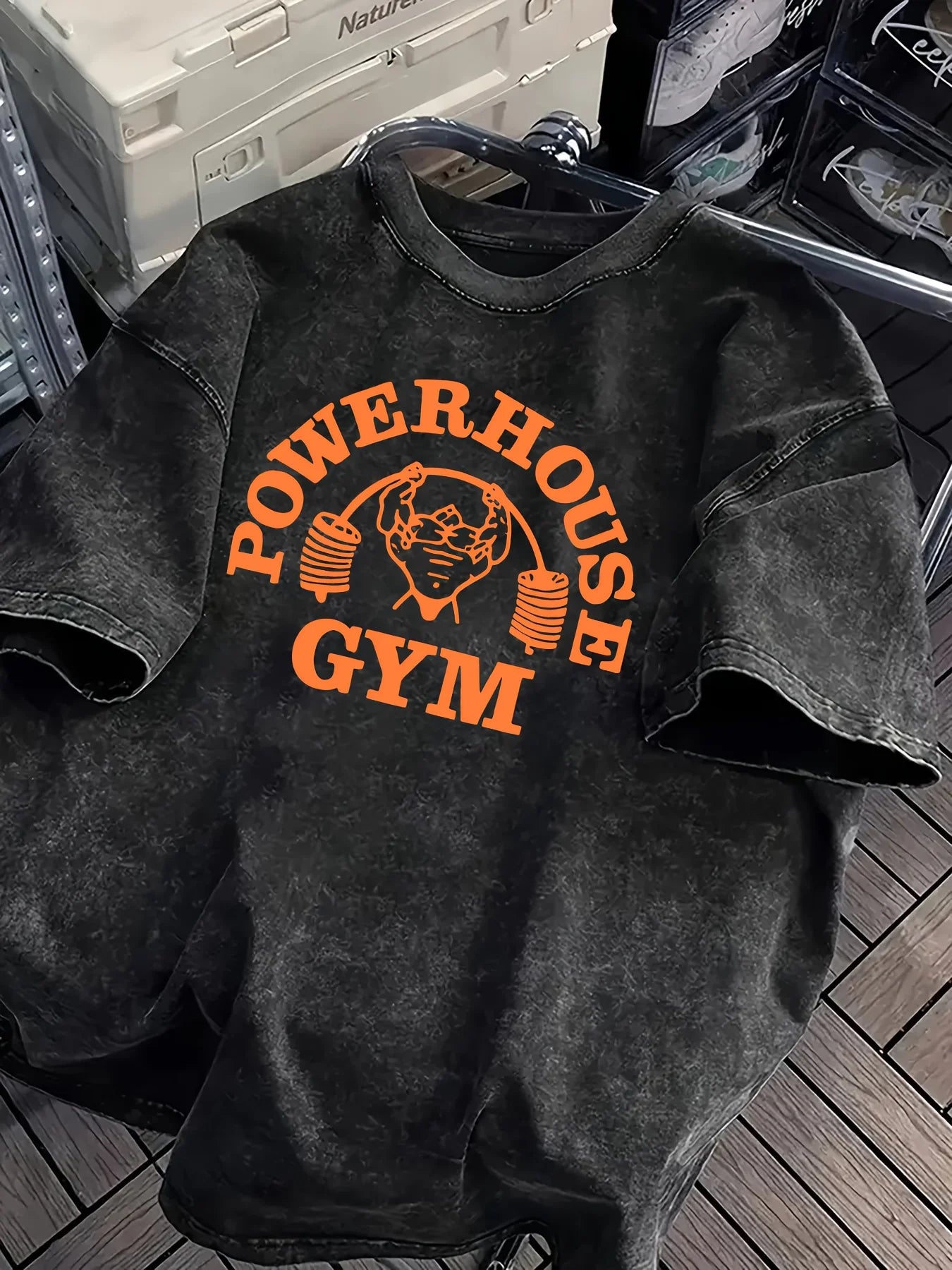 Retro Washed Gorilla World Gym Print 100% Cotton Men Women T-shirt Summer Autumn Daily Outdoor Sports Casual Street Short-sleeve