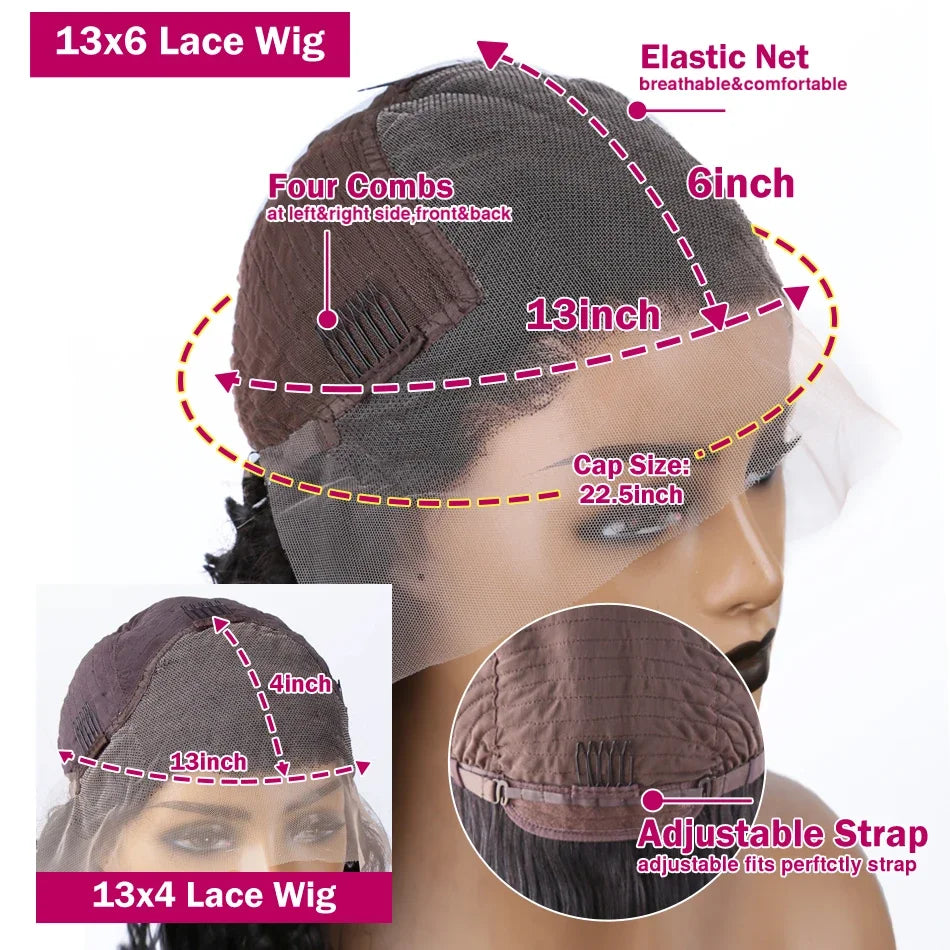 40 42 Inch Loose Wave 13x6 HD Lace Frontal Wig Human Hair Brazilian Loose Deep Waves Curly Wigs Lace Front Wigs For Women