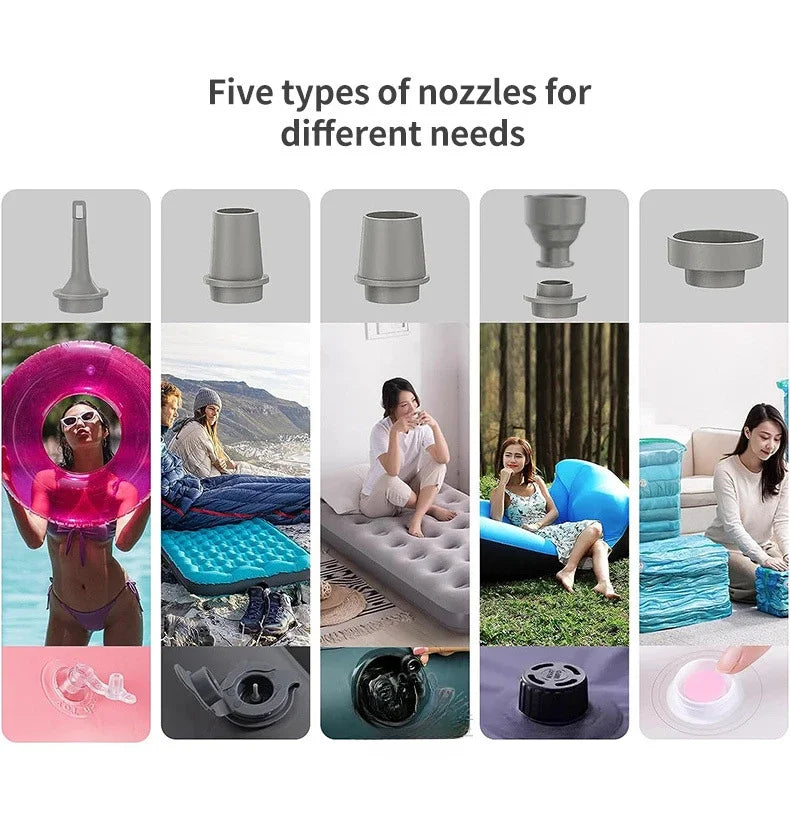 Mini Portable Vacuum Air Pump,Inflate Deflate for Pool, Air Bed,Vacuum Storage Bags-Compact Air Compressor for Home And Travel