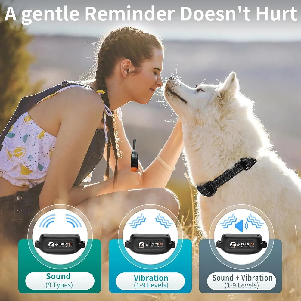 No Shock Dog Training Collar with Remote 3300ft Range,Vibrating Dog Collar Waterproof&Rechargeable Electric Collar for Dogs
