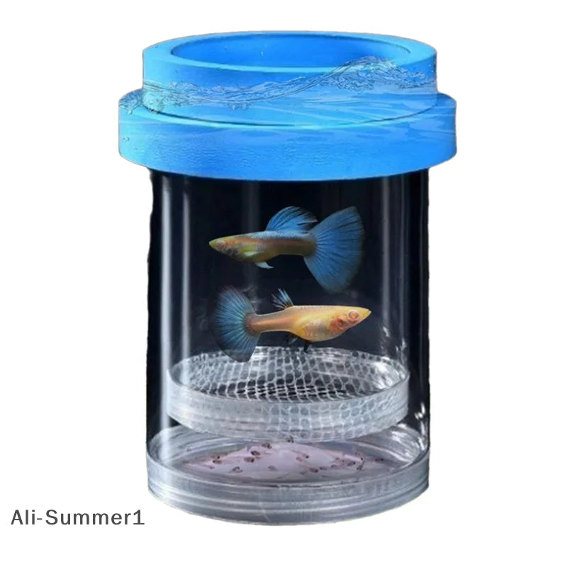 【E】Floating Fish Breeding Isolation Box With Suction Cups 270°Flowing Water Propagation Separate Parent And Baby Fishes