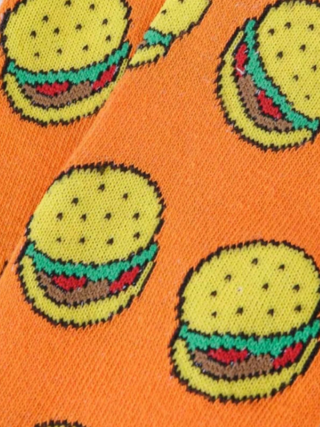 5 pairs/sets of men's four seasons European and American trend color food pattern combination