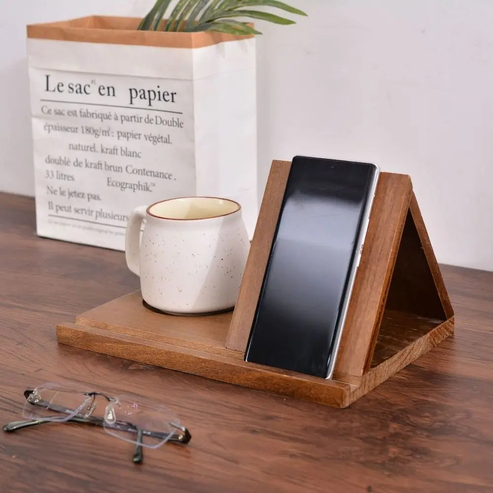 Removable Wooden Reading Stand Handmade Owl Multifunctional Recipe Shelf Small Bookshelf Sturdy Triangle Book Stand