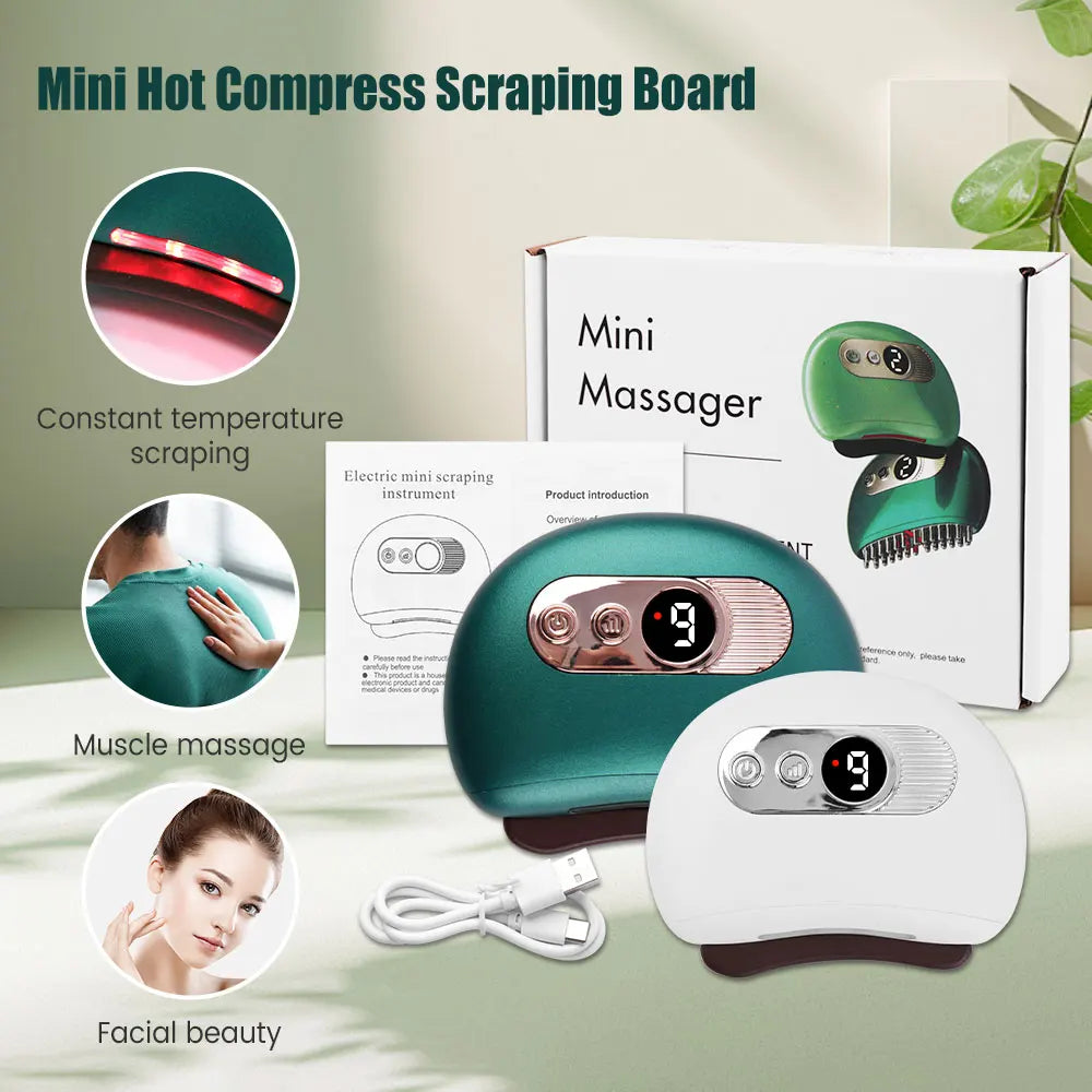 Electric Guasha Massager Body Scraping Heating Vibration Muscle Guasha Face Neck Eye Massage Knife Stone Gua Sha Gouache Scraper