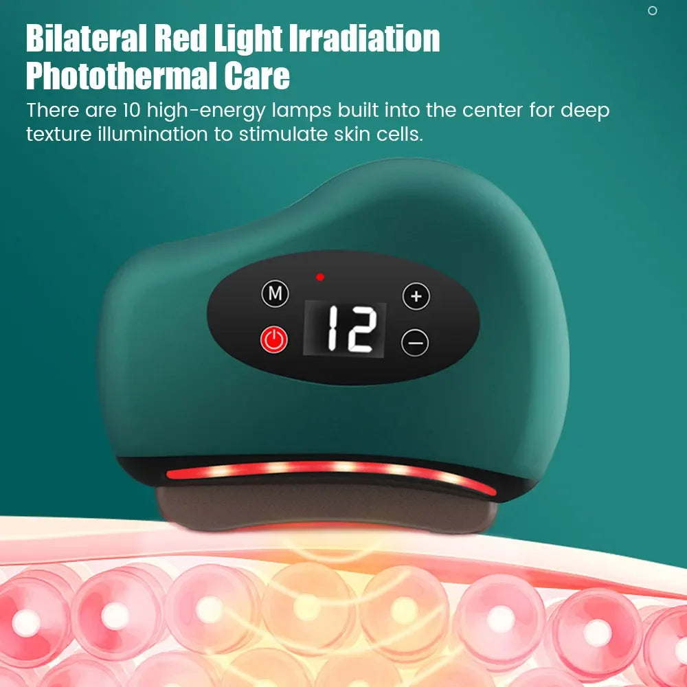 Electric Guasha Massager Body Scraping Heating Vibration Muscle Guasha Face Neck Eye Massage Knife Stone Gua Sha Gouache Scraper