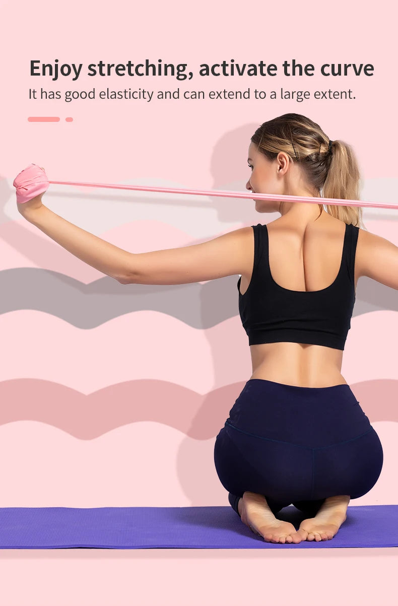 Yoga Pilates Elastic Resistance Band Fitness Training Band 150cm Fitness Elastic Rubber Gym Natural Rubber