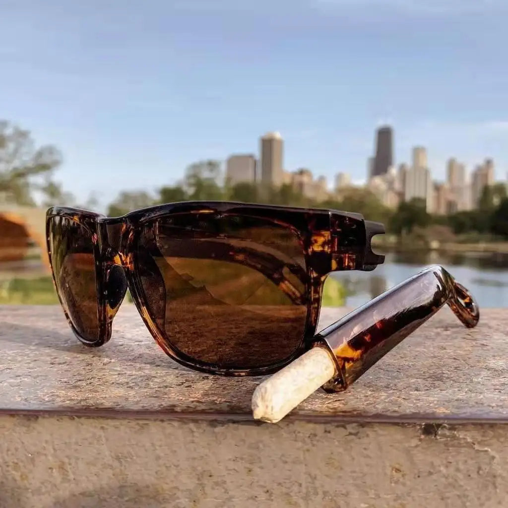 Sunglasses Hidden Tapered Cigarette Storage Tube Removable Glasses Holder Horn Tube Tobacco Box Smoking Pipe Accessories