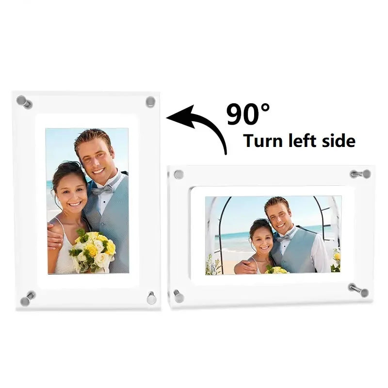 Acrylic Digital Photo Frame 5/7 Inchs 1000mAh Automatically rotate Display IPS Screen 4G Memory Battery Gravity Induction