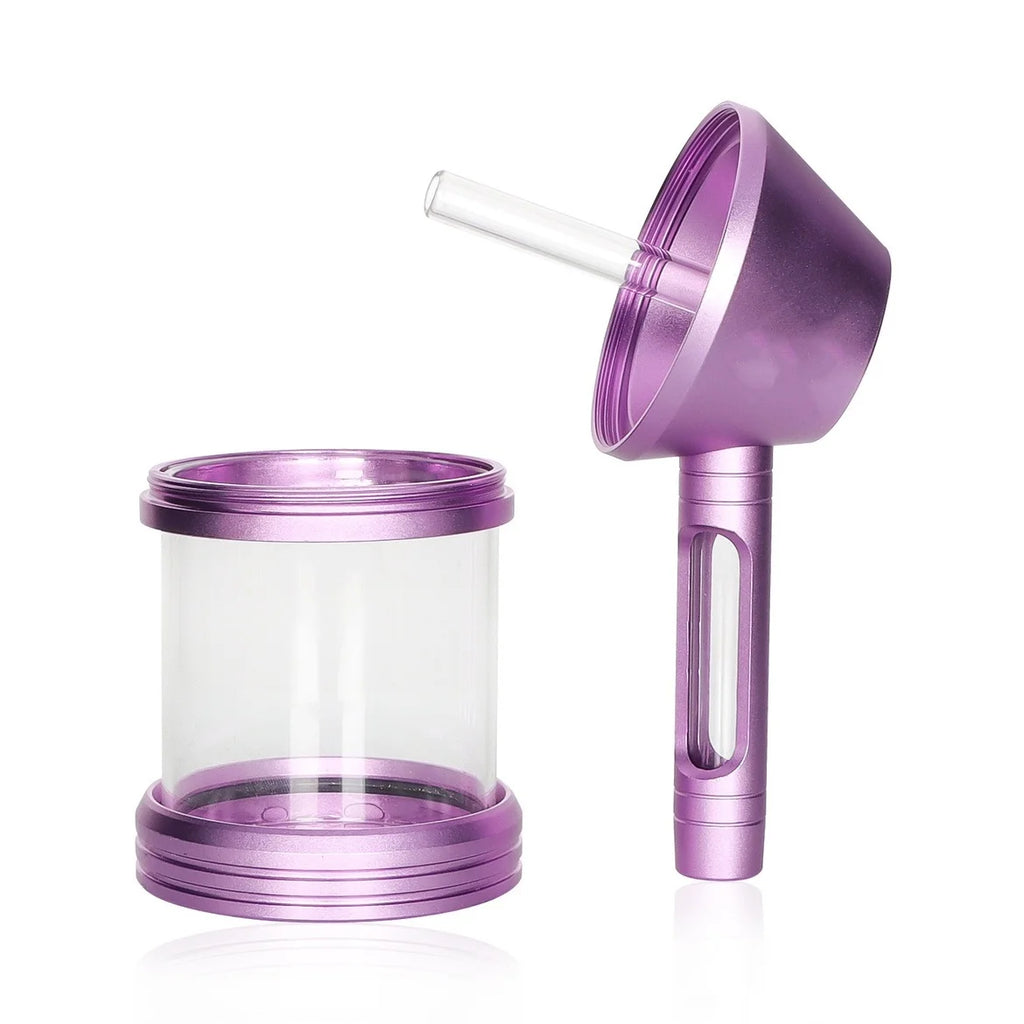 New Smoking Pipe Kit Aluminum Alloy&Glass Dry Burning Grass Herb Tobacco Pipes Hookah Set Portable Shisha Smoke Pipa for Gifts