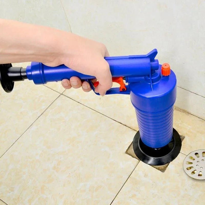 Air Power Drain Blaster Gun High Pressure Pipe Plunger Drain Cleaner Pump Pipeline Clogged Remover Bathroom Sink Toilet Cleaner