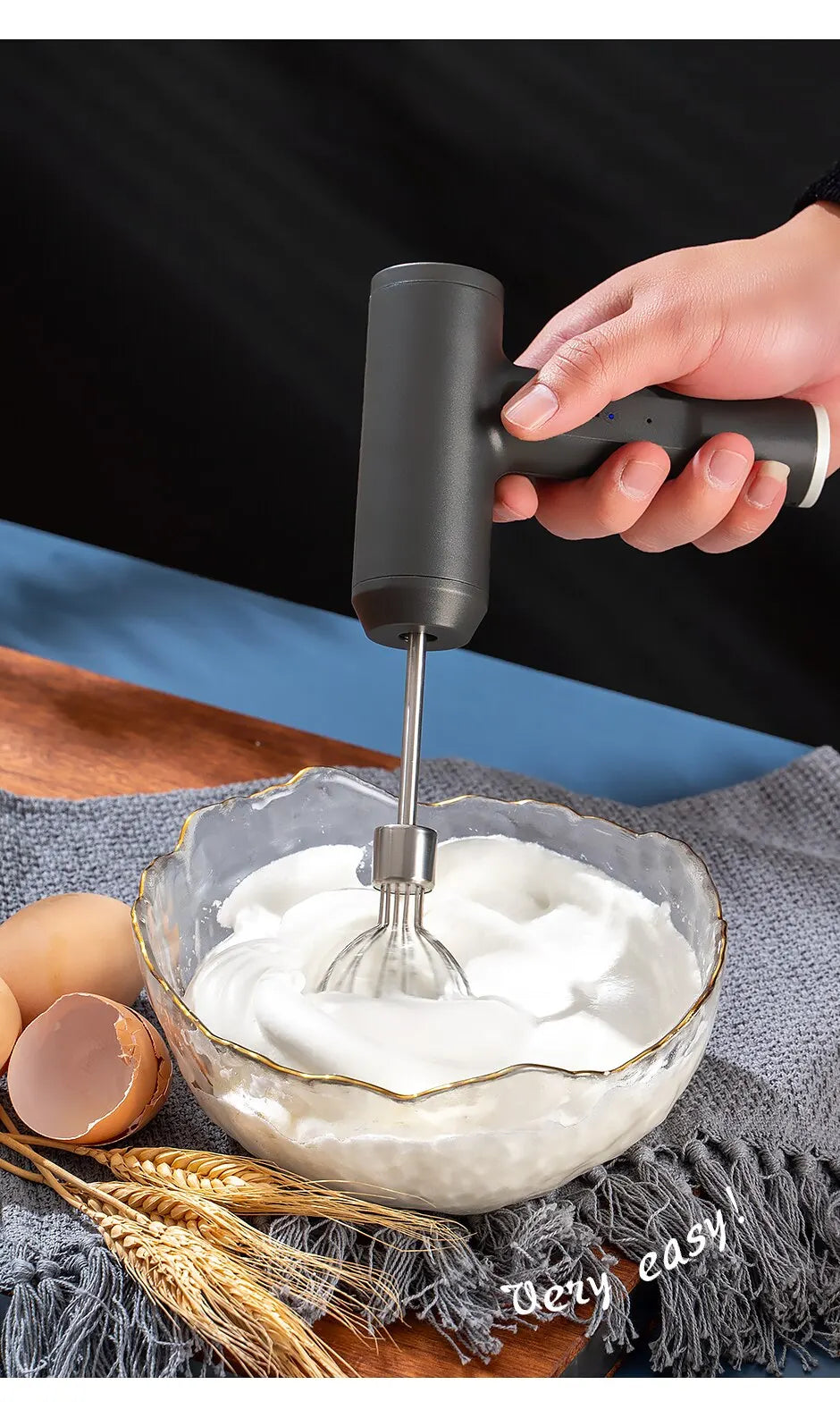 Wireless Electric Food Mixer Automatic Whisk Dough 3 Speeds Egg Beater Baking Dough Cake Cream Mixer Kitchen Tools
