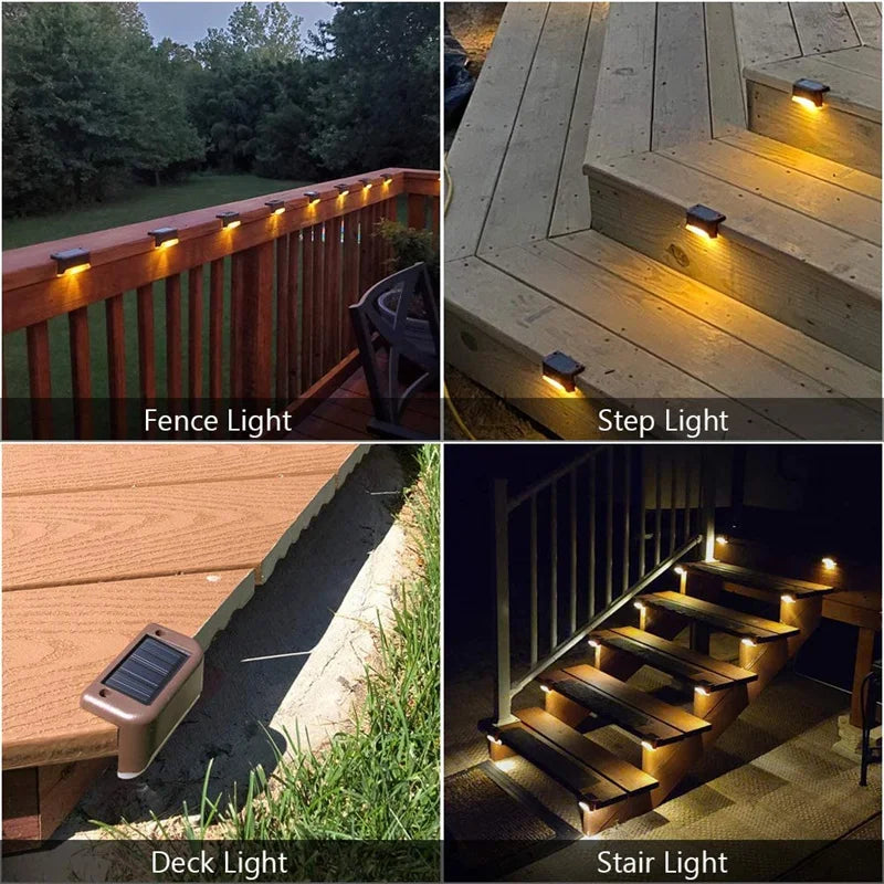 2/4/8/16 Pack Solar Deck Lights LED Waterproof Outdoor Solar Powered  LED Step Lights For Decks Stairs Patio Yard Garden Decor