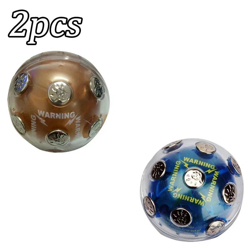 Novelty Toy Safe Electric Shocking Ball Shock Glowing Ball Stress Relief Auto Off Prank Trick Magnetic Ball Holiday Party Game