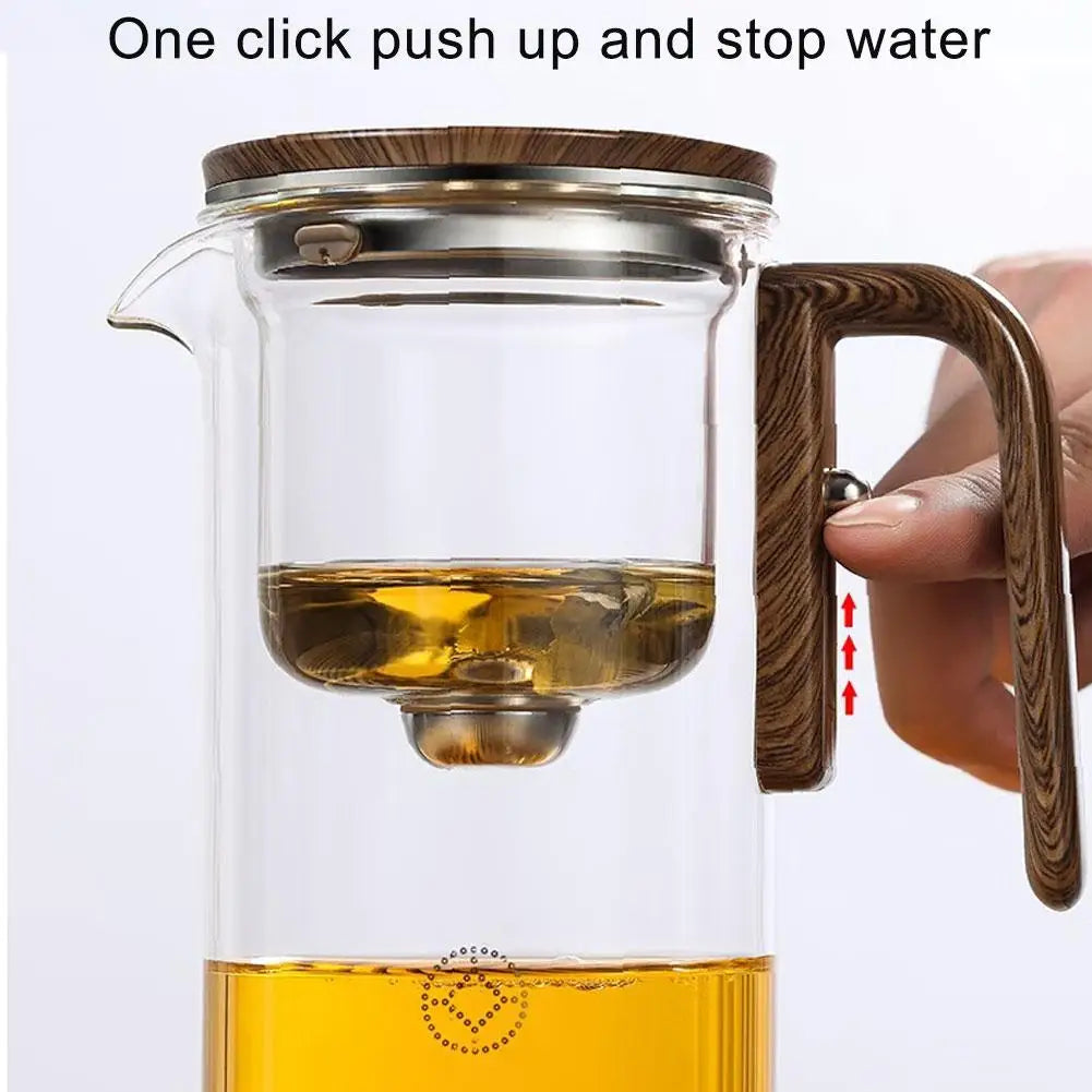 Fashion New Water Separation Inner Container Teapot One Click Magnetic Switch Tea Separation Filtration Glass Tea Pot
