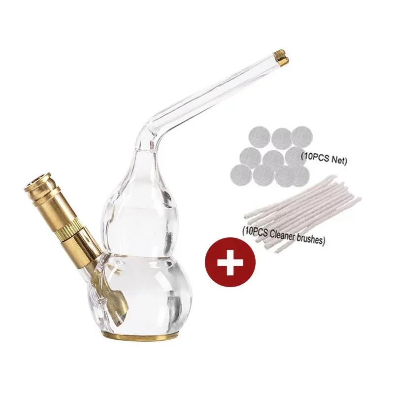 Dual purpose exquisite water bottle Gourd shaped Transparent pipe Tar Filtration Recyclable Smoking Holders Smoking Accessories