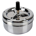 Spinning Plain Ashtray C igarette Ash Tray For Home Office Hotel C igarette Ashtray Stainless Steel Press Rotating Lid