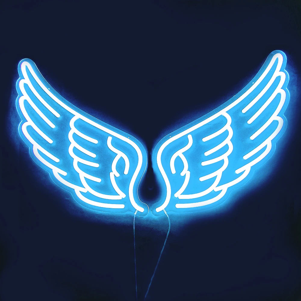 DECO Angel Wing Pink Led Neon Signs(22x14 inch) Led Signs Wall Decor for Girl Bedroom Kids Room Wedding Decor
