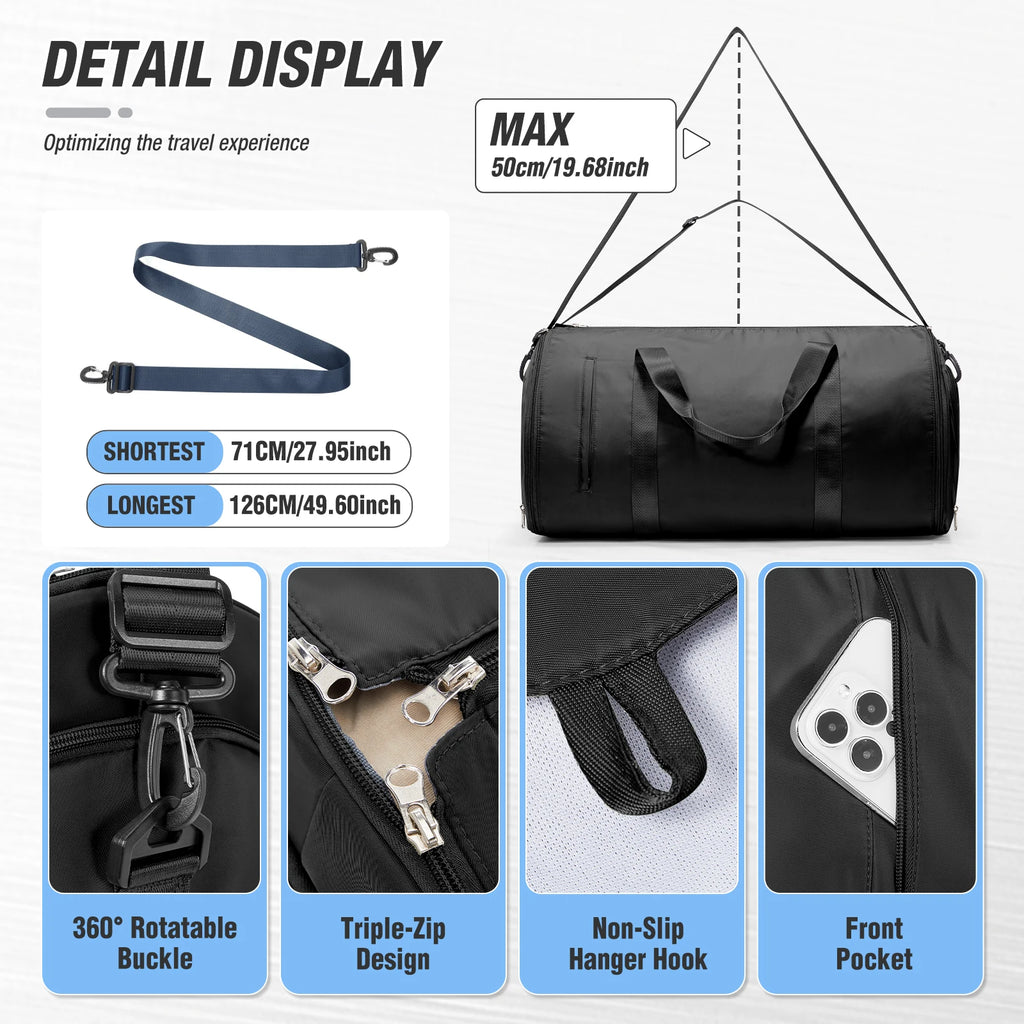 Foldable Convertible Garment Duffle Bag for Travel - 2-in-1 Hanging Suit Organizer & Carry-On Duffel Luggage Business Travel Bag
