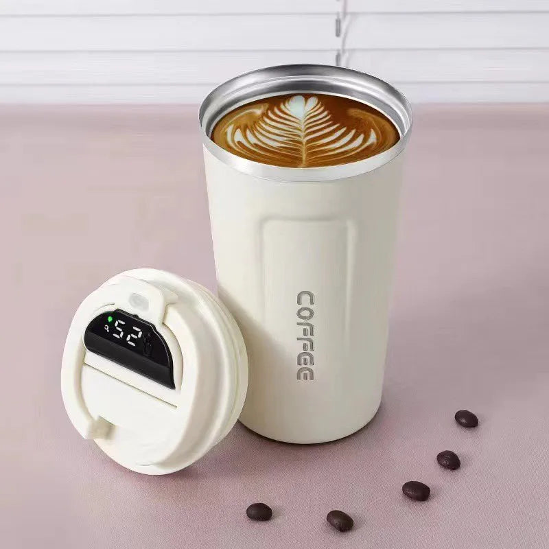 380/510ml Thermos Coffee Mug Stainless Steel Insulated Cup Temperature Display Car Portable Vacuum Bottle Insulated Water Bottle
