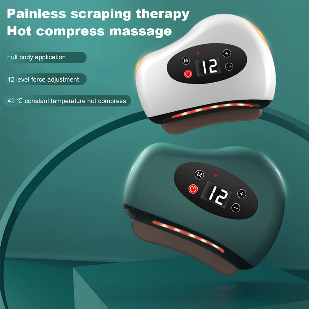 Gua Sha Facial Tool with Heat and Vibration Gua Sha Face Massager Muscle Scraper Tool for Lymphatic Drainage Lift Puffiness