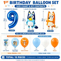 Bluey 1th Birthday Decorations Balloon Set Bluey Bingo Foil Balloons Latex Balloons Party Supplies for Kids Girls Boys