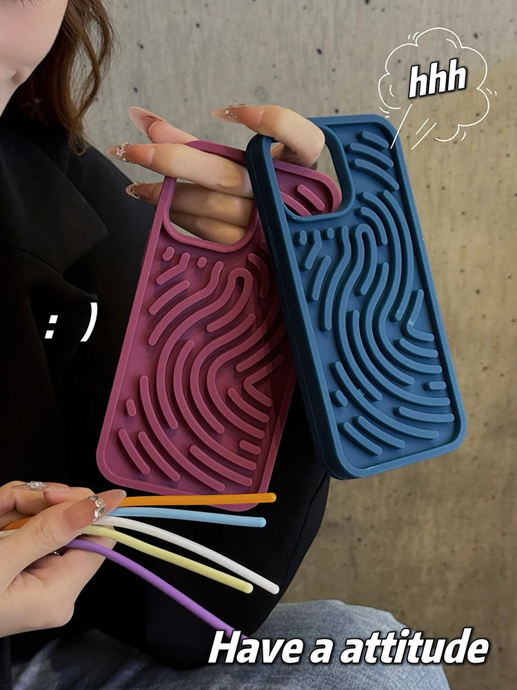 Funny Sensory Activity Board Silicone Decompression Phone Case For iPhone 16 15 14 13 12 11 17 Pro Max Soft Back Cover