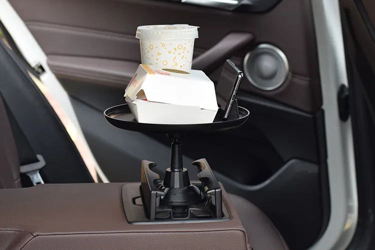 360° Adjustable Car Cup Holder Tray & Phone Mount Expander For Car, Portable Tray Table,Food Storage Rack, Coffee Table,