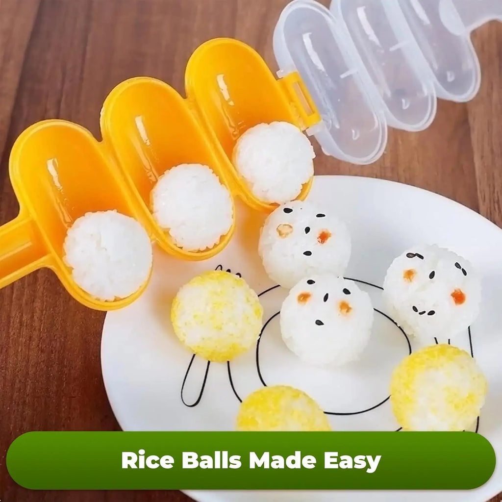 Rice Ball Maker Mold with Rice Paddle Rice Ball Shaker for Kids DIY Lunch Maker Mould with a Mini Rice scoop