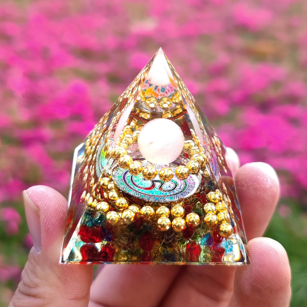 Orgonite Pyramid Crystals Natural Stone Orgone Energy Generator Healing Reiki Chakra Meditation Ornaments Crafts Office Decor