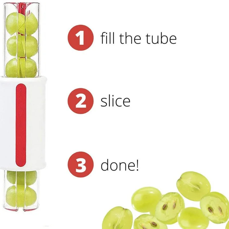 Non Stick Tomato Slicer Grape Cherry Cutter Manual Fruit Vegetable Dicer Rust Proof Blades Easy Clean Salad Prep Kitchen Gadget