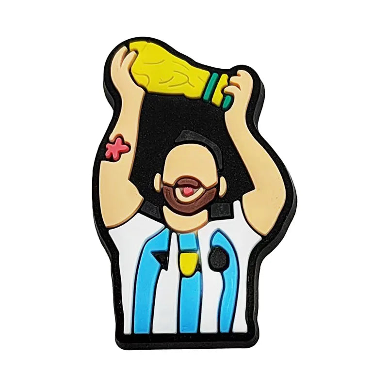 1-16pcs of Football Star Mesi Series Cartoon Shoe Charming Decorative Accessories, Children's Favorite Gifts