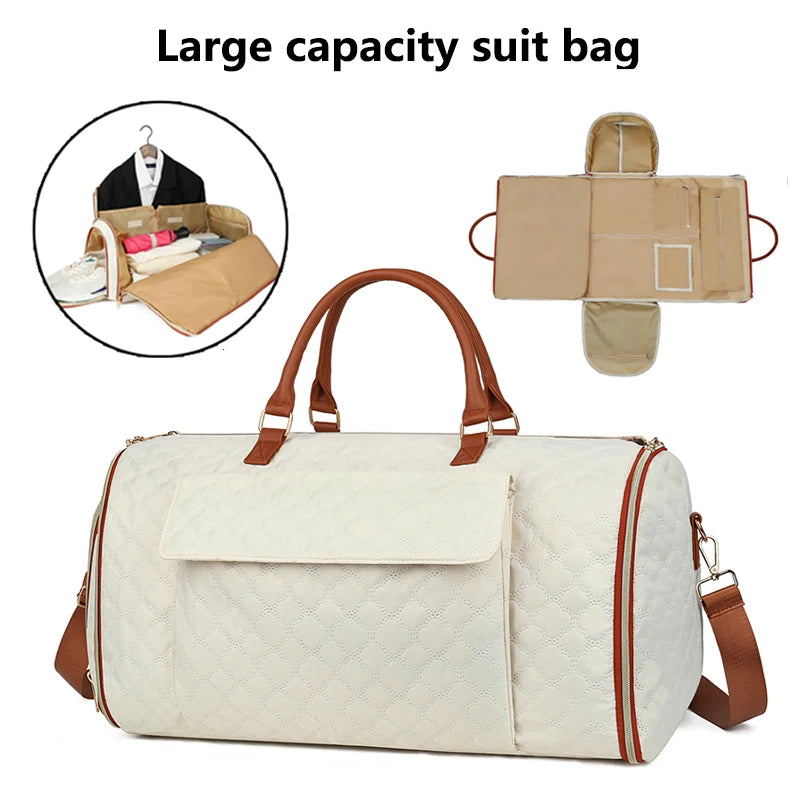 Multi-Function Convertible Polyester Suit Bag for Men Women Durable Carry-on Duffel Hanging Feature Zipper Closure for Travel