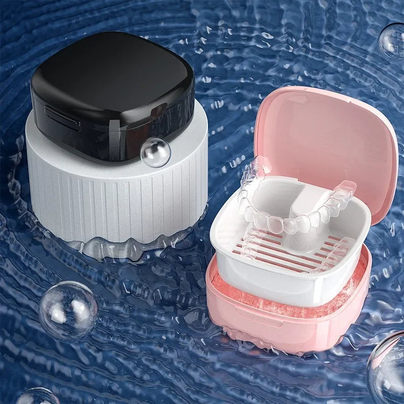 Retainer Case Portable Mouth Guard Box Oral Cleaning False Teeth Denture Storage Box Teeth Aligner Braces Box Orthodontic