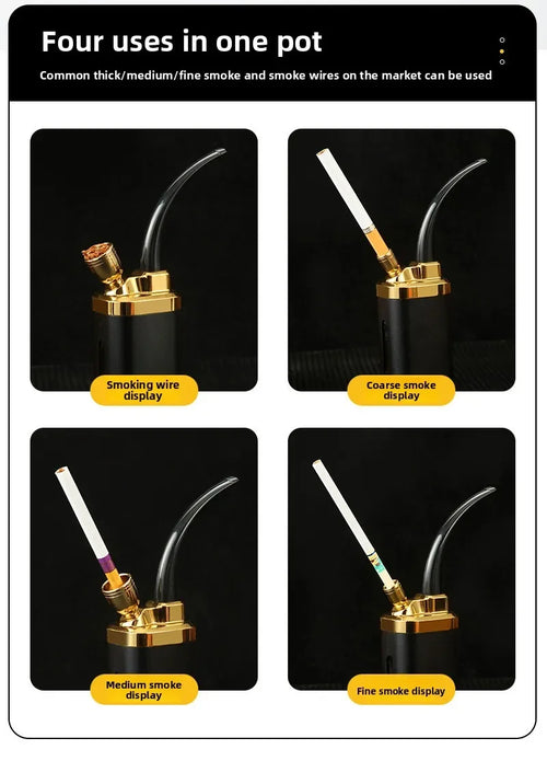 2026 New Hookah Bottle Personalized Engraving Pattern Portable Gift for Men's Thick Medium and Thin Tobacco 4 Water Bucket Pot