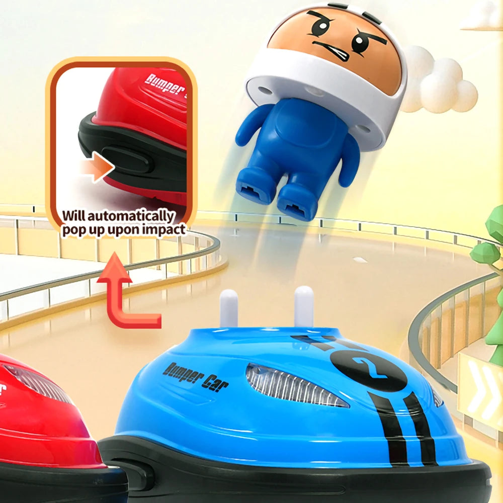 2025 RC Super Battle Bumper Car 2.4G Pop-up Doll Crash Bounce Ejection Light Children's Remote Control Toys Gift for Parenting