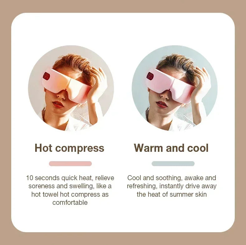 4D Eye Massager Smart Airbag Vibration Eye Care Instrument Hot Compress Bluetooth Eye Massage Glasses Fatigue anti-wrinkle Care