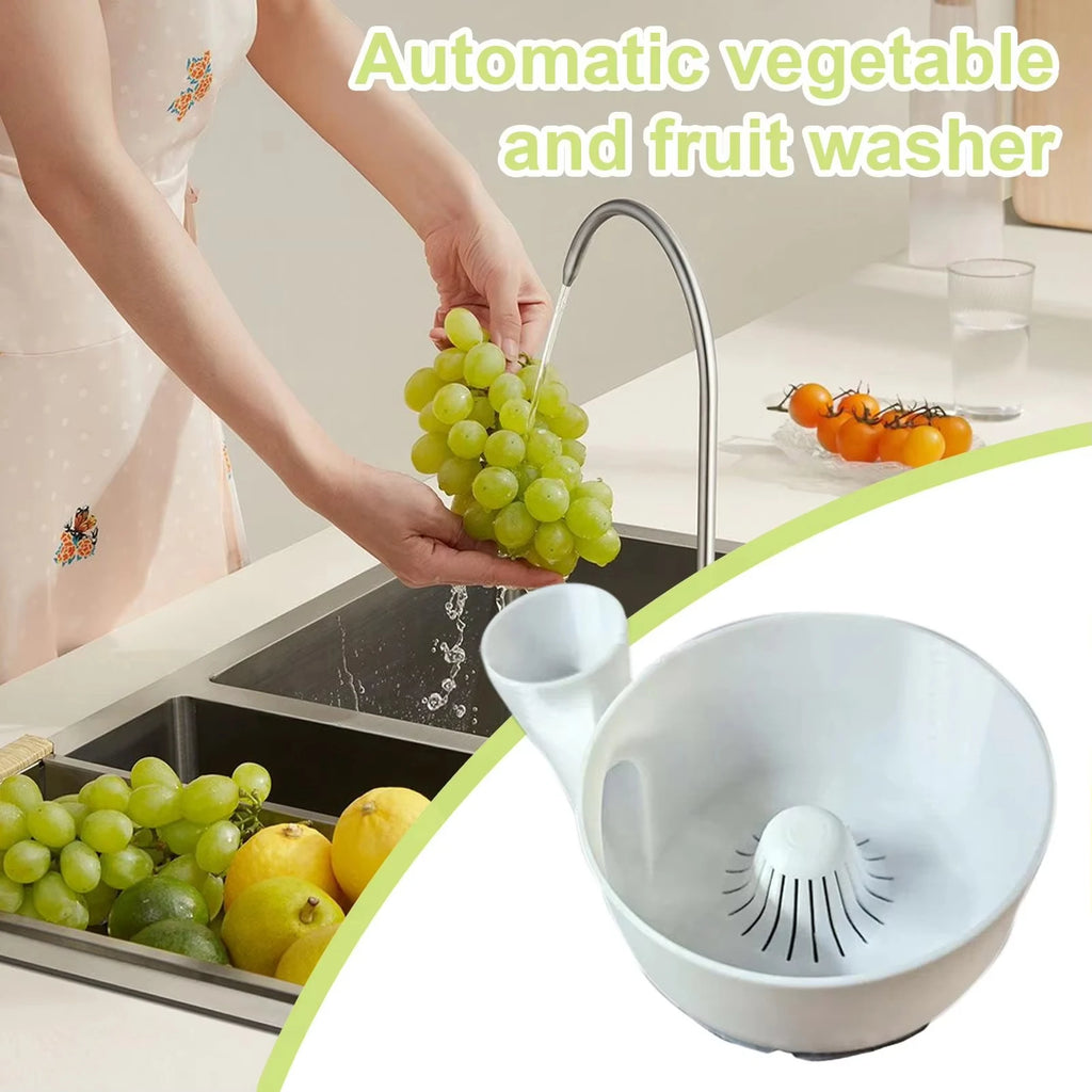 Snail Shape Fruit Drainer Basket Creative Automatic Rotation Clean Vegetable Washing Basin Multi-Functional Reusable