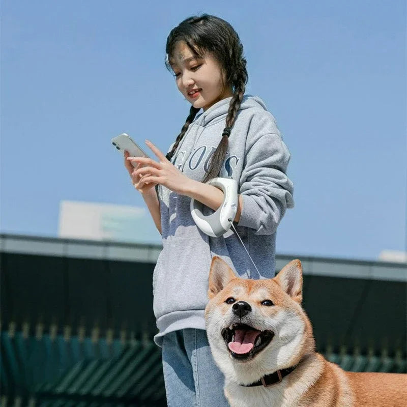 3M Dog Leash Flashlight LED Streamer Roulette Automatic Retractable Nylon Rope for Cat Puppy Walking Running Lead Extension
