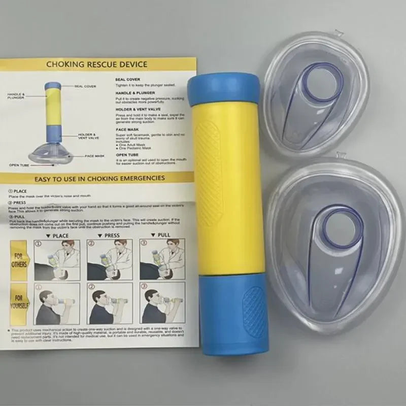 Anti Choking Device Life Saving Suction Emergency Anti Asphyxia CPR Training Mask First Aid Kit Adults & Children Home Rescue