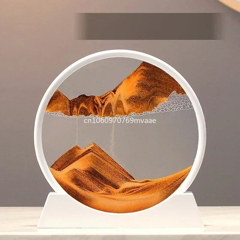 Sandscape Moving Sand Art Frame Quicksand 3D Dynamic Liquid Hourglass Kinetic Sand Painting Flowing Sand Office Home Decor Gifts