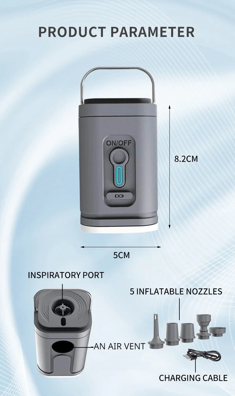 Mini Portable Vacuum Air Pump,Inflate Deflate for Pool, Air Bed,Vacuum Storage Bags-Compact Air Compressor for Home And Travel