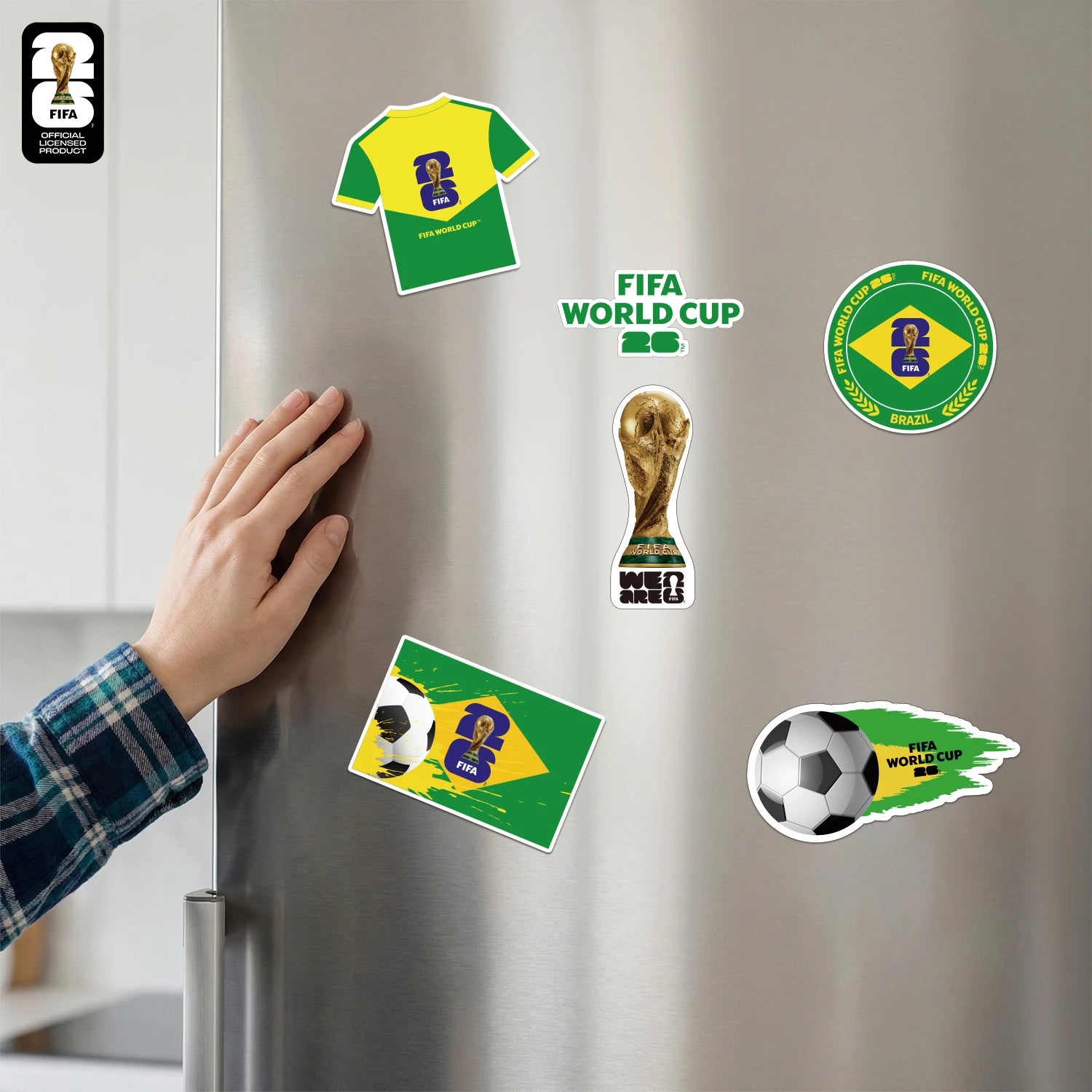 FIFA World Cup 2026 Official Fridge Magnet with Trophy, Host City & Mascot Design - Magnet Stickers for Refrigerator Souvenirs