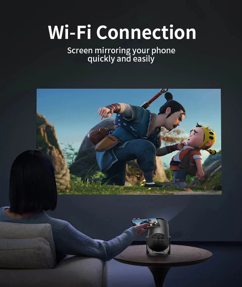 HY300 Mini portable 4k projector 1080P android Smart home  movie theater projectors bluetooth and wifi