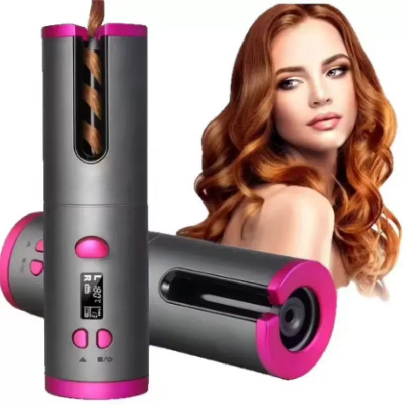 Automatic Hair Curler Wireless With Heat Timer Modes Rechargeable Portabl Fast Heating Styler For Perfect Curls Every Time
