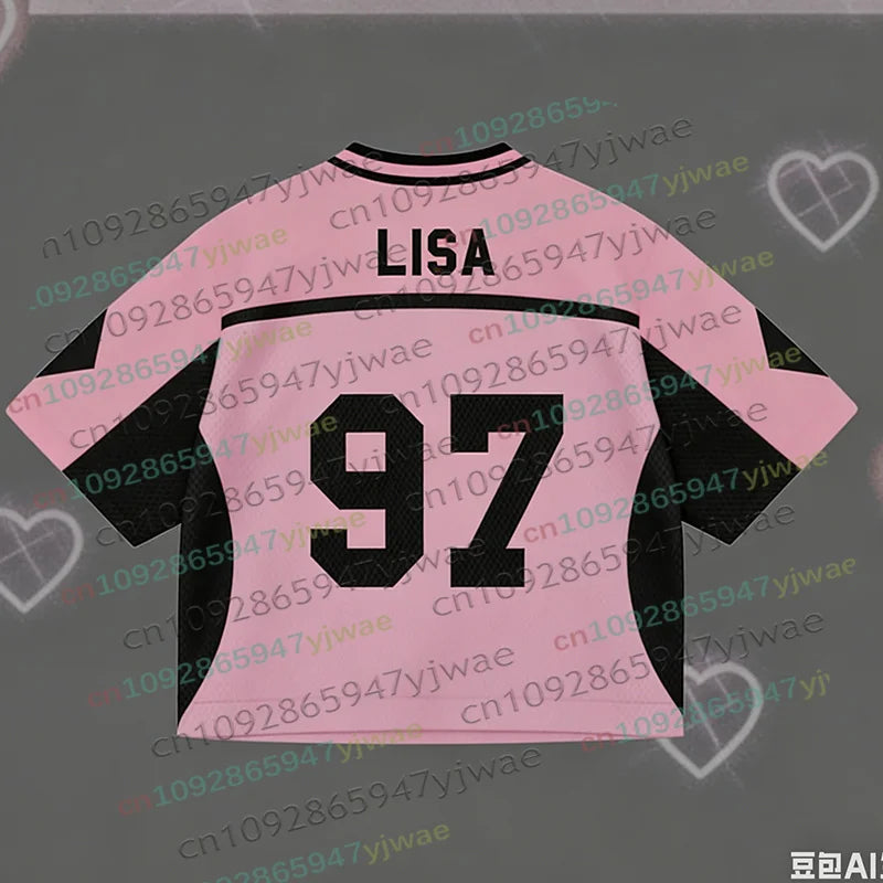 2026 New Y2K Korean Girl Group Concert Pink T-Shirt Summer Oversized Short Sleeve Fashion Casual Women's Men's Sports Jersey Top