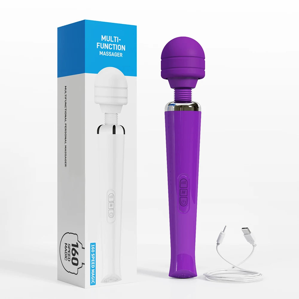 Powerful Magic Wand Vibrator for Women Big AV Body Massager G Spot Clitoris Stimulator USB Charging Adult Sex Toys for Woman