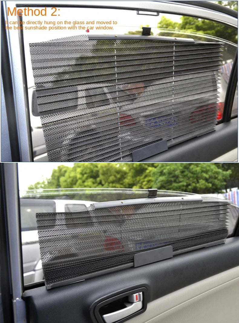 1PCS Car Side Folding Sunshade Retractable Car Front/Rear Window Sunshades Mesh UV Protect Curtain Foldable Auto Truck SunShield